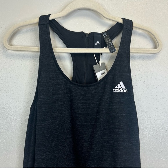 Adidas Charcoal women’s S sleeveless romper NWT activewear sports gym Athleisure - Picture 3 of 13